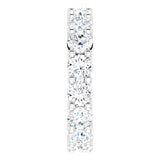10K Gold Round Natural Diamond Shared-Prong Eternity Band – 4.1 mm Stones - White Gold - view 4