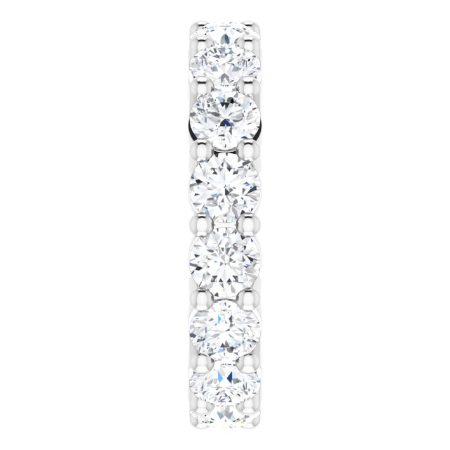 10K Gold Round Natural Diamond Shared-Prong Eternity Band – 4.1 mm Stones - White Gold - view 4