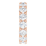 10K Gold Round Natural Diamond Shared-Prong Eternity Band – 4.1 mm Stones - Rose Gold - view 4