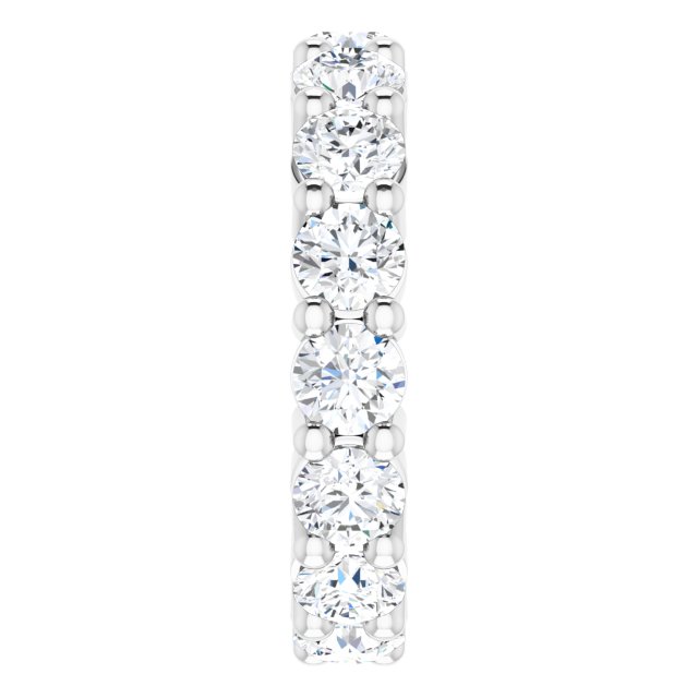 10K Gold Round Lab-Grown Diamond Shared-Prong Eternity Band – 4.1 mm Stones - White Gold - view 4