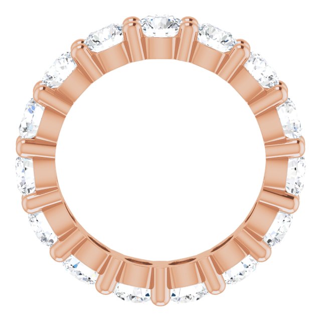 10K Gold Round Natural Diamond Shared-Prong Eternity Band – 4.1 mm Stones - Rose Gold - view 2