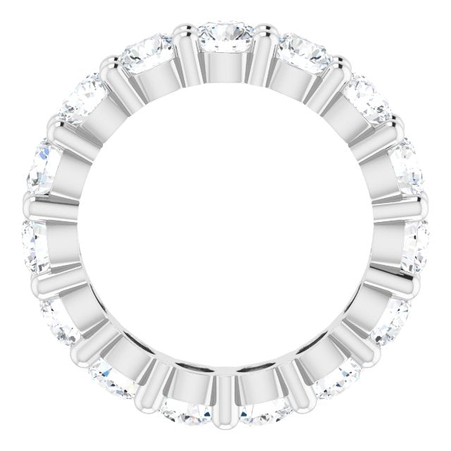10K Gold Round Lab-Grown Diamond Shared-Prong Eternity Band – 4.1 mm Stones - White Gold - view 2