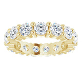 14K Gold Round Lab-Grown Diamond Shared-Prong Eternity Band – 4.1 mm Stones - Yellow Gold - view 3