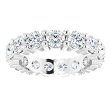10K Gold Round Lab-Grown Diamond Shared-Prong Eternity Band – 4.1 mm Stones - White Gold - view 3