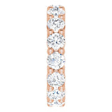 10K Gold Round Lab-Grown Diamond Shared-Prong Eternity Band – 4.1 mm Stones - Rose Gold - view 4
