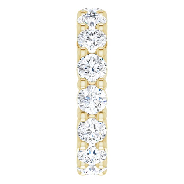 14K Gold Round Lab-Grown Diamond Shared-Prong Eternity Band – 4.1 mm Stones - Yellow Gold - view 4