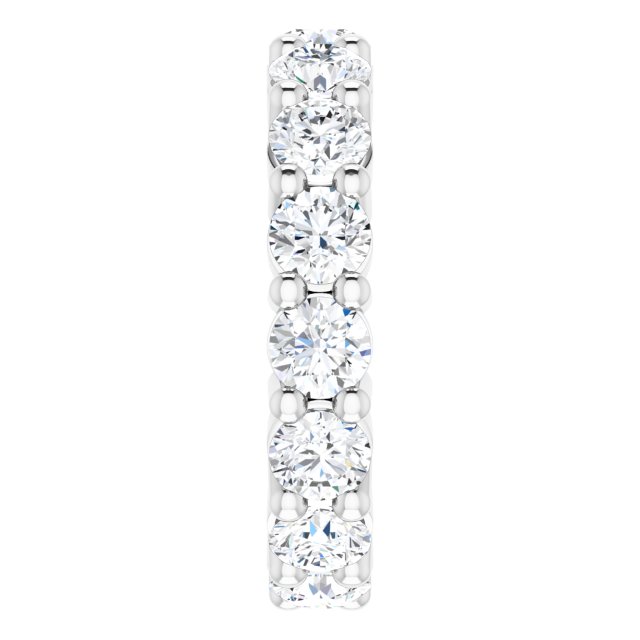 10K Gold Round Lab-Grown Diamond Shared-Prong Eternity Band – 4.1 mm Stones - White Gold - view 4