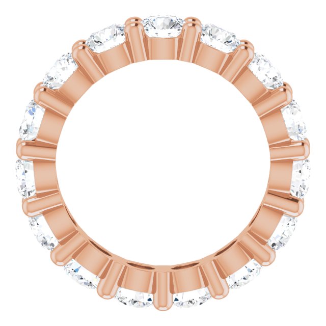 10K Gold Round Lab-Grown Diamond Shared-Prong Eternity Band – 4.1 mm Stones - Rose Gold - view 2