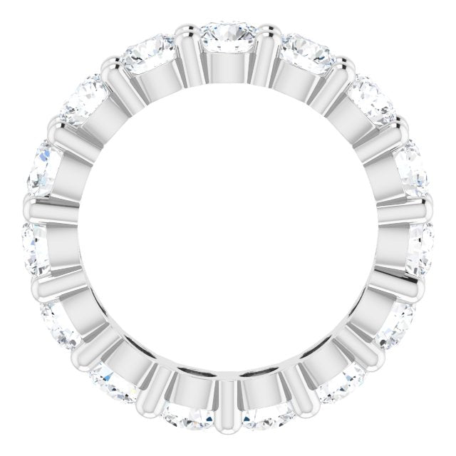 10K Gold Round Lab-Grown Diamond Shared-Prong Eternity Band – 4.1 mm Stones - White Gold - view 2