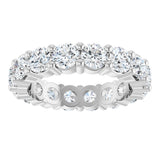 10K Gold Round Lab-Grown Diamond Shared-Prong Eternity Band – 4.1 mm Stones - White Gold - view 3
