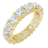 14K Gold Round Lab-Grown Diamond Shared-Prong Eternity Band – 4.1 mm Stones - Yellow Gold