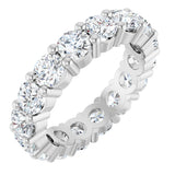 14K Gold Round Lab-Grown Diamond Shared-Prong Eternity Band – 4.1 mm Stones - White Gold