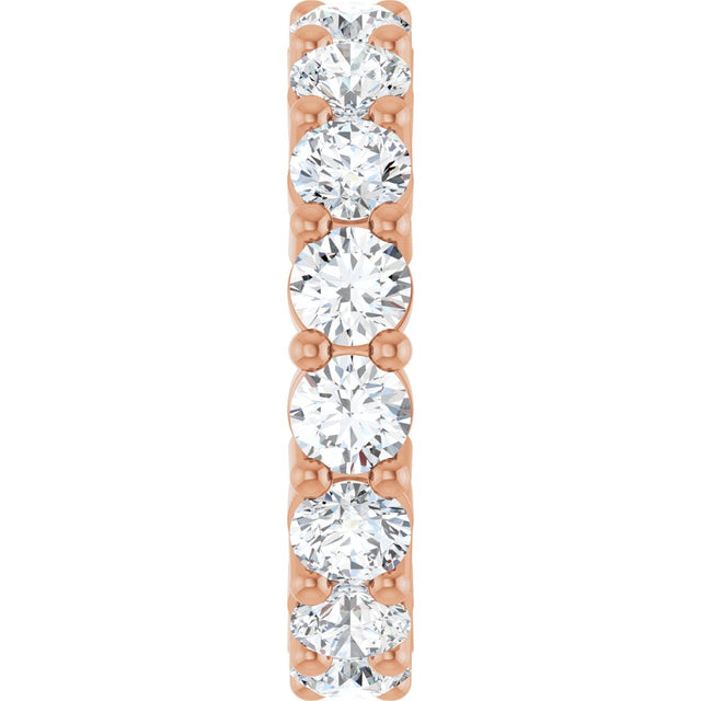 10K Gold Round Lab-Grown Diamond Shared-Prong Eternity Band – 4.1 mm Stones - Rose Gold - view 4