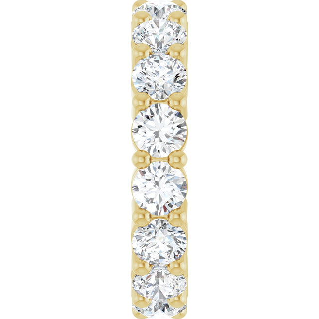 10K Gold Round Lab-Grown Diamond Shared-Prong Eternity Band – 4.1 mm Stones - Yellow Gold - view 4