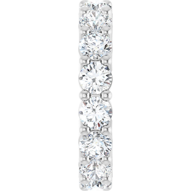 10K Gold Round Lab-Grown Diamond Shared-Prong Eternity Band – 4.1 mm Stones - White Gold - view 4