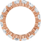 10K Gold Round Natural Diamond Shared-Prong Eternity Band – 4.1 mm Stones - Rose Gold - view 2