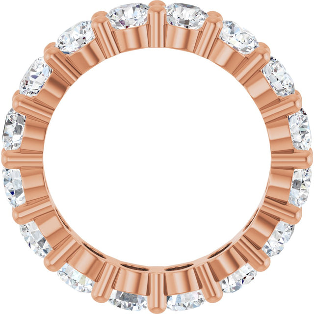 10K Gold Round Lab-Grown Diamond Shared-Prong Eternity Band – 4.1 mm Stones - Rose Gold - view 2