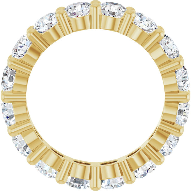 10K Gold Round Natural Diamond Shared-Prong Eternity Band – 4.1 mm Stones - Yellow Gold - view 2