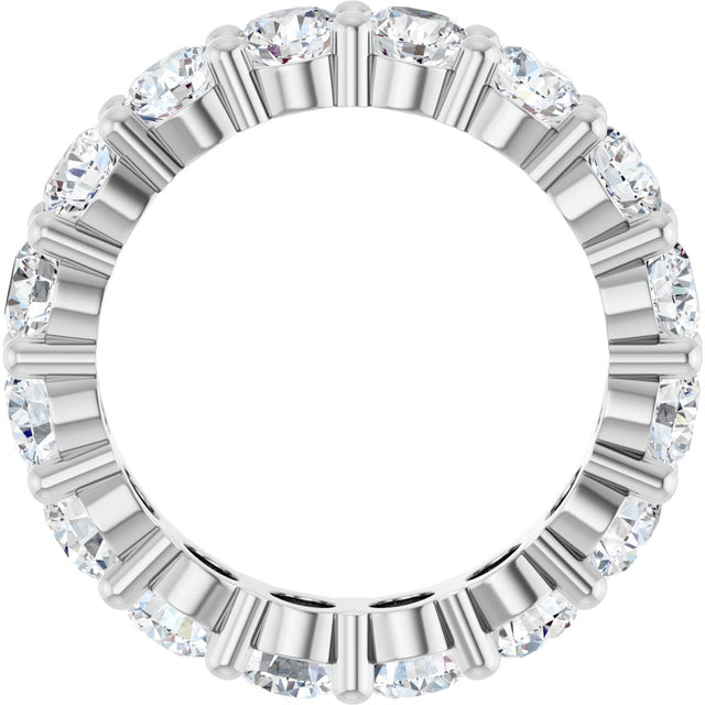 10K Gold Round Lab-Grown Diamond Shared-Prong Eternity Band – 4.1 mm Stones - White Gold - view 2