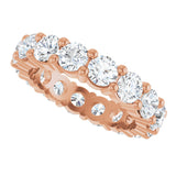 10K Gold Round Lab-Grown Diamond Shared-Prong Eternity Band – 4.1 mm Stones - Rose Gold - view 5