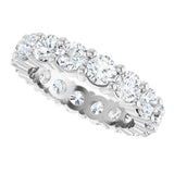 10K Gold Round Lab-Grown Diamond Shared-Prong Eternity Band – 4.1 mm Stones - White Gold - view 5