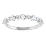 Platinum Round Lab-Grown Diamond Shared-Prong Accented Anniversary Band – 1/3–5/8 CTW - view 3