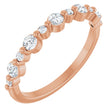 14K Gold Round Lab-Grown Diamond Shared-Prong Accented Anniversary Band – 1/3–5/8 CTW - Rose Gold