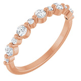 14K Gold Round Lab-Grown Diamond Shared-Prong Accented Anniversary Band – 1/3–5/8 CTW - Rose Gold