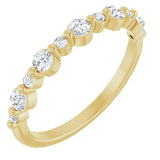 14K Gold Round Lab-Grown Diamond Shared-Prong Accented Anniversary Band – 1/3–5/8 CTW - Yellow Gold