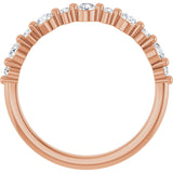14K Gold Round Lab-Grown Diamond Shared-Prong Accented Anniversary Band – 1/3–5/8 CTW - Rose Gold - view 2