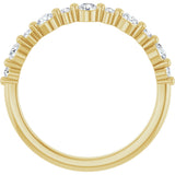 14K Gold Round Lab-Grown Diamond Shared-Prong Accented Anniversary Band – 1/3–5/8 CTW - Yellow Gold - view 2