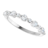 Platinum Round Lab-Grown Diamond Shared-Prong Accented Anniversary Band – 1/3–5/8 CTW - view 5