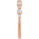 14K Gold Round Lab-Grown Diamond Shared-Prong Accented Anniversary Band – 1/3–5/8 CTW - Rose Gold - view 4