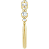 14K Gold Round Lab-Grown Diamond Shared-Prong Accented Anniversary Band – 1/3–5/8 CTW - Yellow Gold - view 4