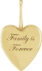 14K Gold Family is Forever Heart Pendant - Yellow Gold