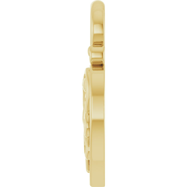14K Gold Lock Heart Pendant - Yellow Gold - view 3