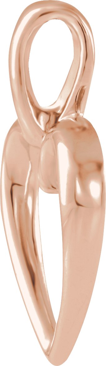 14K Gold Heart Pendant – 20.75x15mm - Rose Gold - view 2