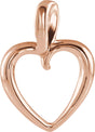 14K Gold Heart Pendant – 20.75x15mm - Rose Gold