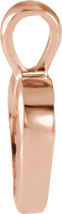 14K Gold Heart Pendant VI - Rose Gold - view 2