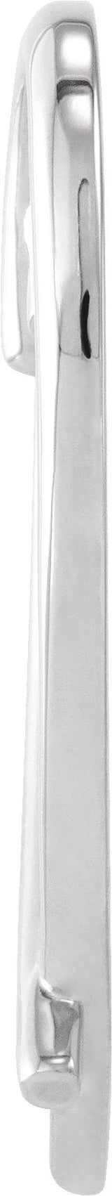 10K Gold Heart Pendant – 32.5x15.25mm - White Gold - view 2