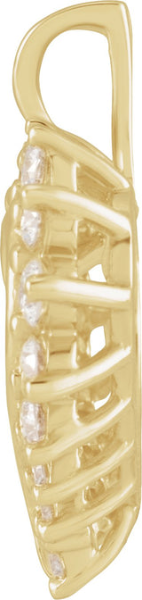 14K Gold Round Natural Diamond Heart Pendant – 1/2 CTW - view 4
