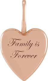 14K Gold Family is Forever Heart Pendant - Rose Gold