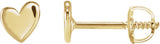 14K Gold Asymmetric Heart Earrings - Yellow Gold