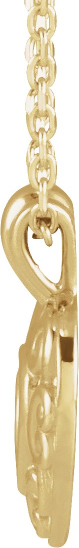 14K Gold Pierced Heart Necklace or Pendant - Yellow Gold - view 4