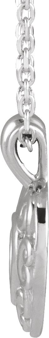 Platinum Pierced Heart Necklace or Pendant - view 4