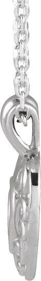 Platinum Pierced Heart Necklace or Pendant - view 4