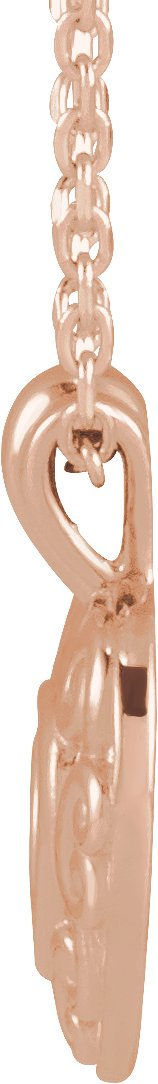 14K Gold Pierced Heart Necklace or Pendant - Rose Gold - view 4