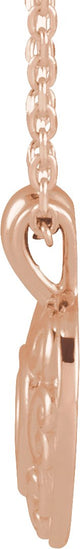 14K Gold Pierced Heart Necklace or Pendant - Rose Gold - view 4