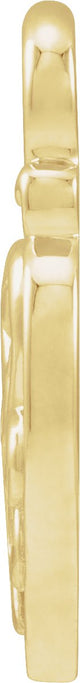 14K Gold Lock Heart Pendant - Yellow Gold - view 5