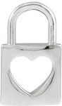 Platinum Pierced Heart Lock Necklace or Pendant